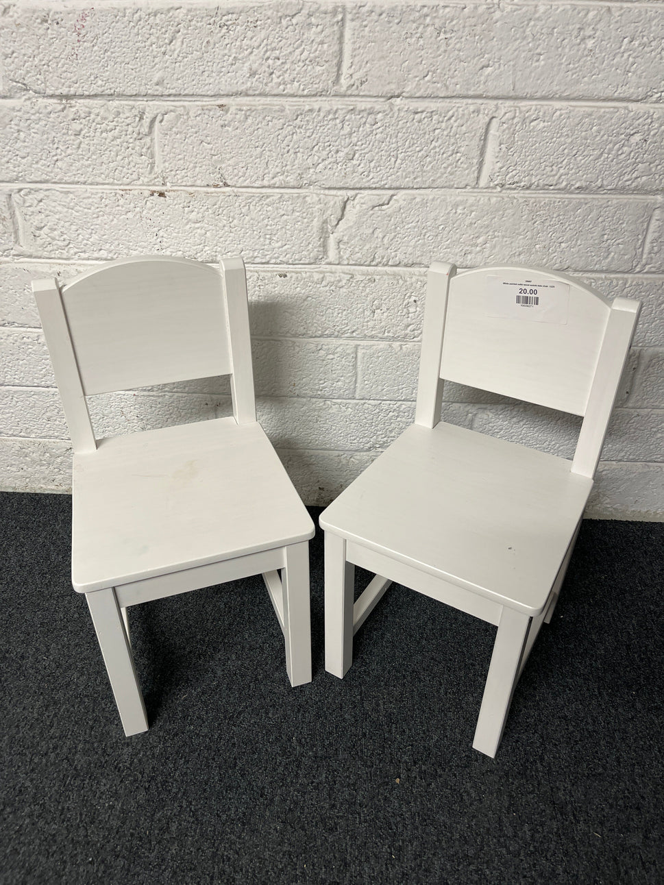 White painted solid wood sudvik kids chair  1225