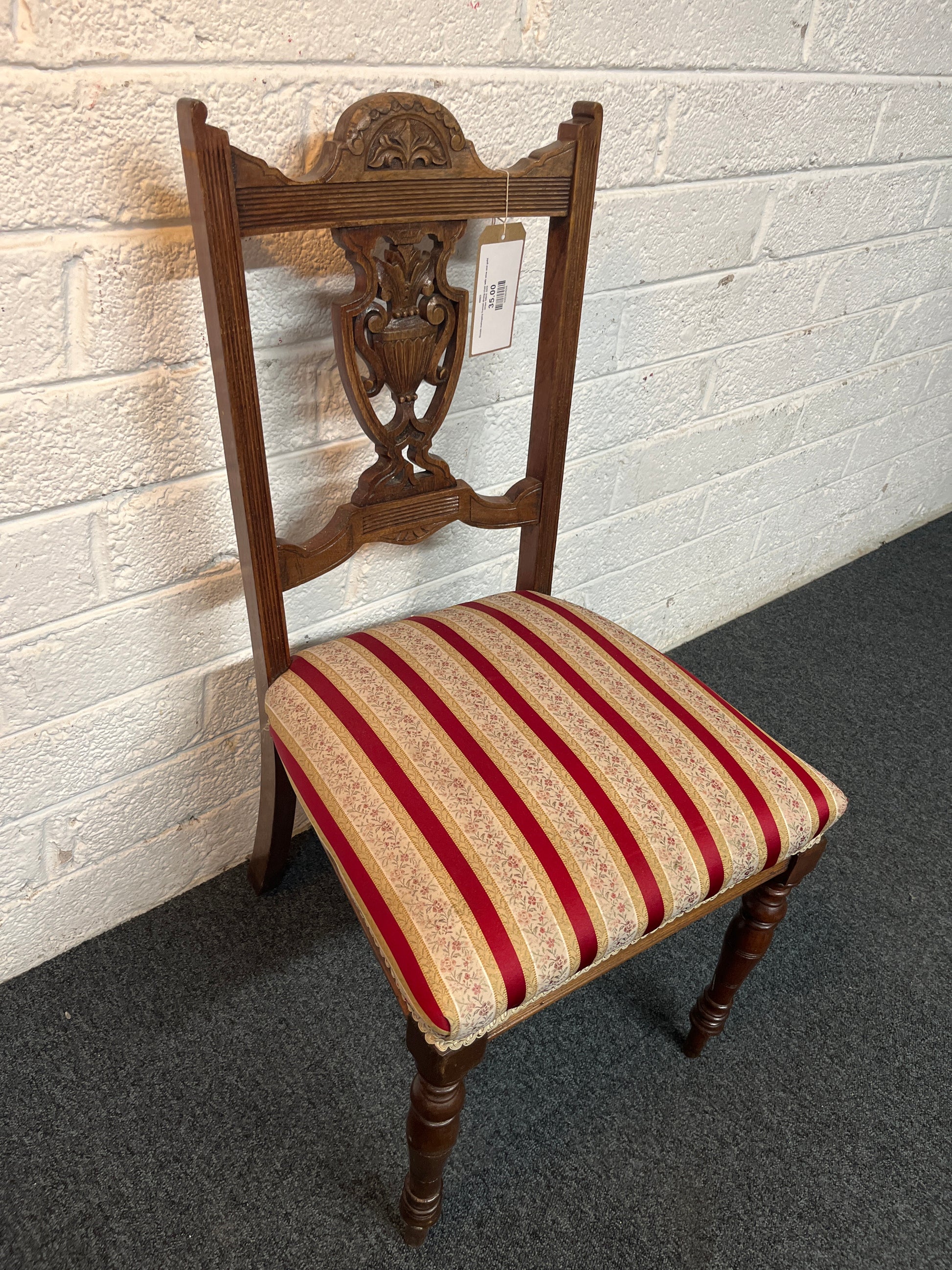 Ornate mahogany framed dining chair bundle (X 4)