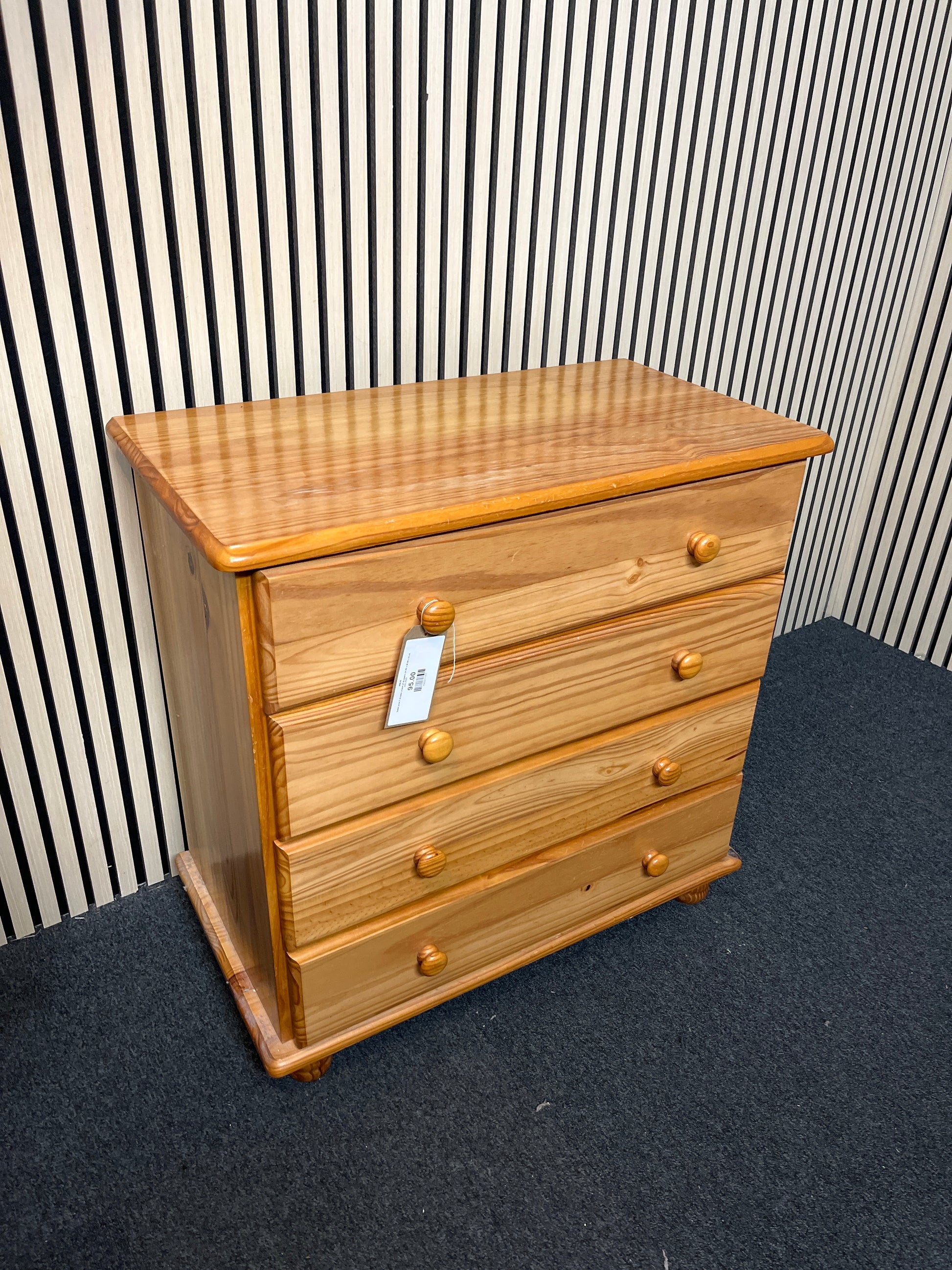 Solid pine 4 drawer chest of drawers (H 80 x W 80 x D 45 cm) 2325