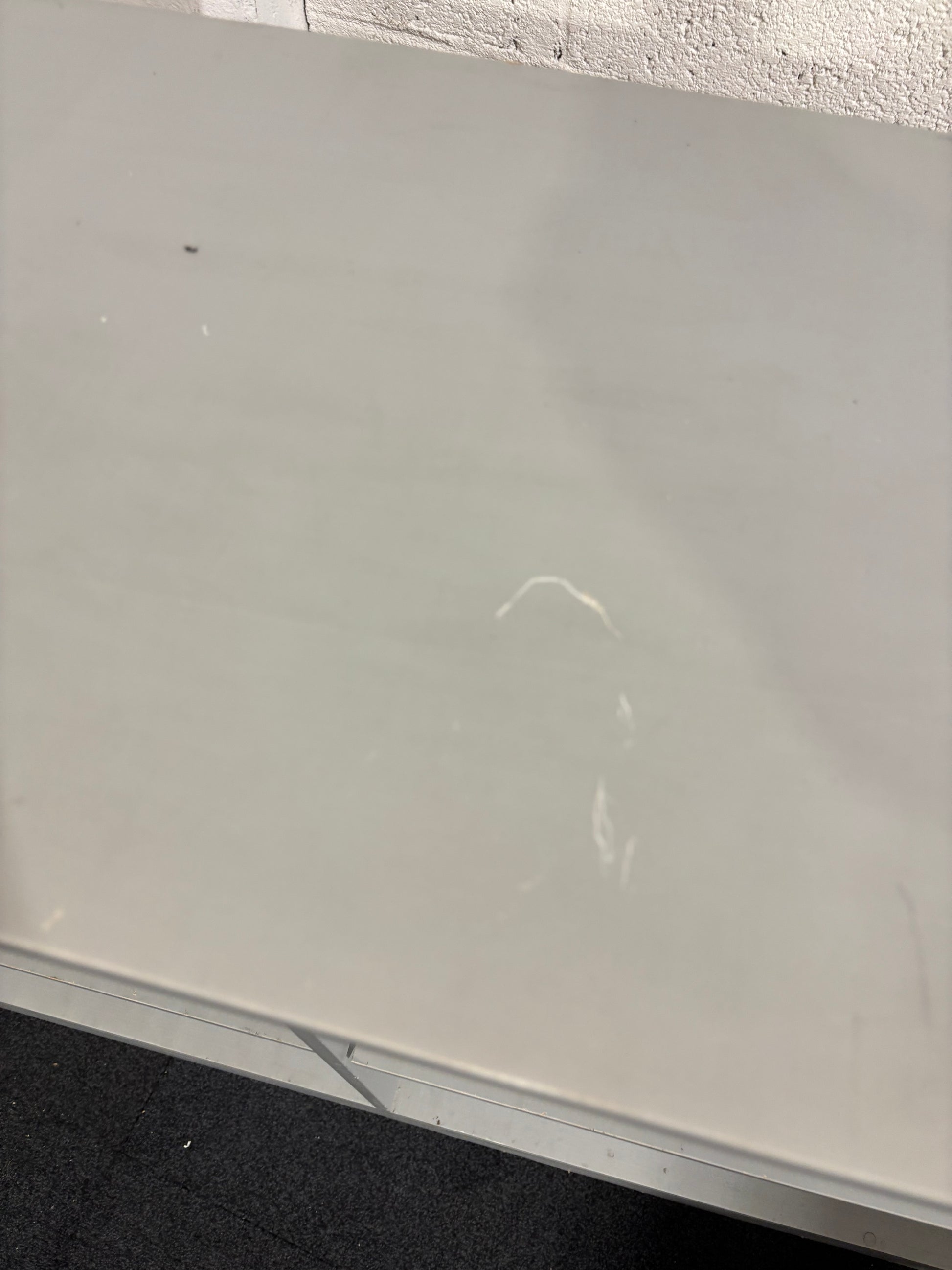 Grey mdf long low  4 section bookcase with adjustable shelves 93Hx148Lx35.5D