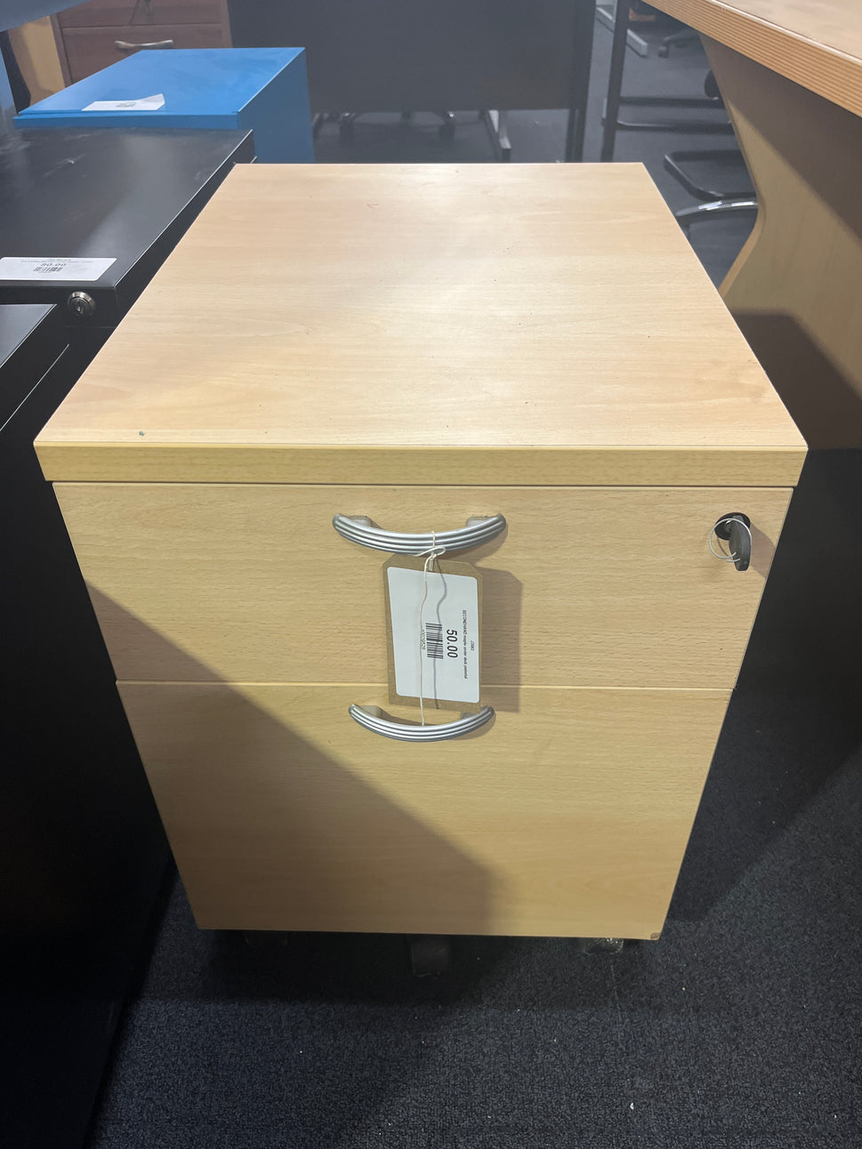 SECONDHAND maple under desk pedestal