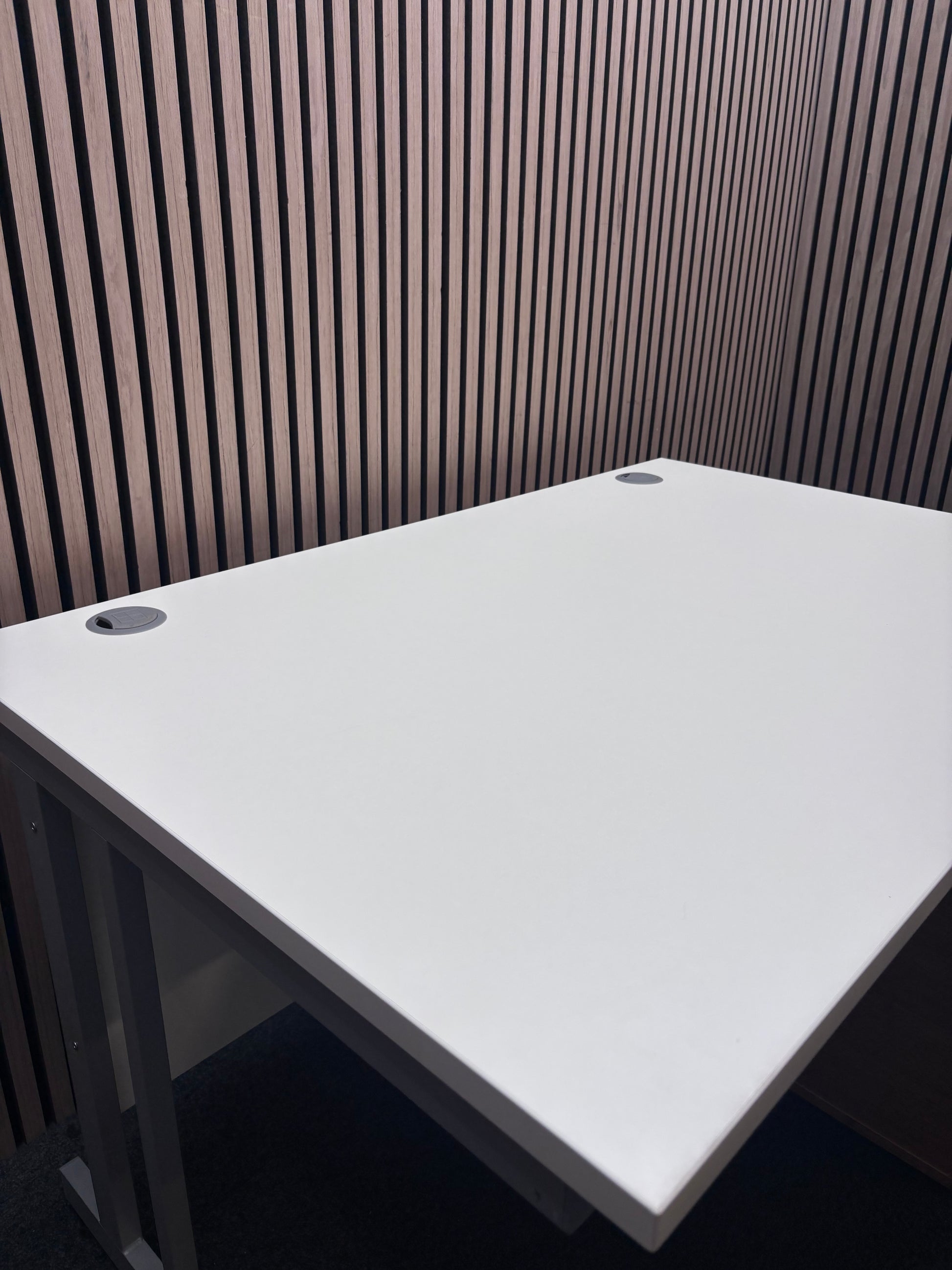 New White 1200 x 800 top with oak desk high pedestal - price Inc 23% VAT