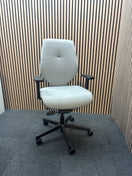 Switch Grey secondhand fabric swivel chair with adjustable arms and 5 star swivel base 2 image