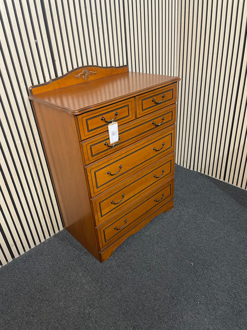 Mahogany 5 drawer chest of drawers (H 117  x W 83 x D 50 cm)  44671