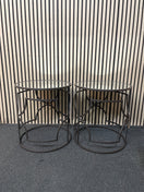 Switch Pair of black metal and glass circular occasional tables 2226 2 image