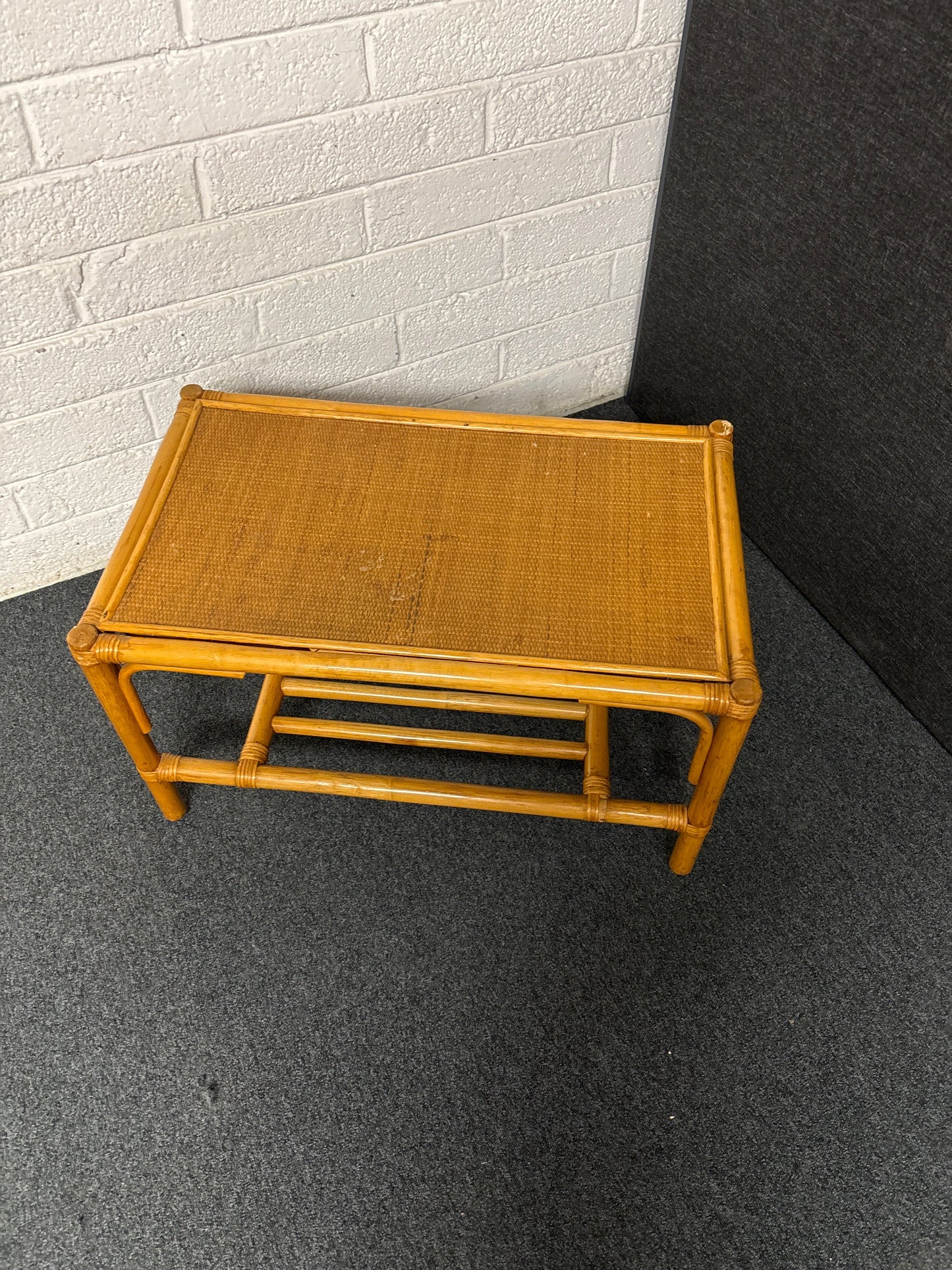 Cane low rectangular coffee table (H 450 x W 800 x D 490 mm) 1225