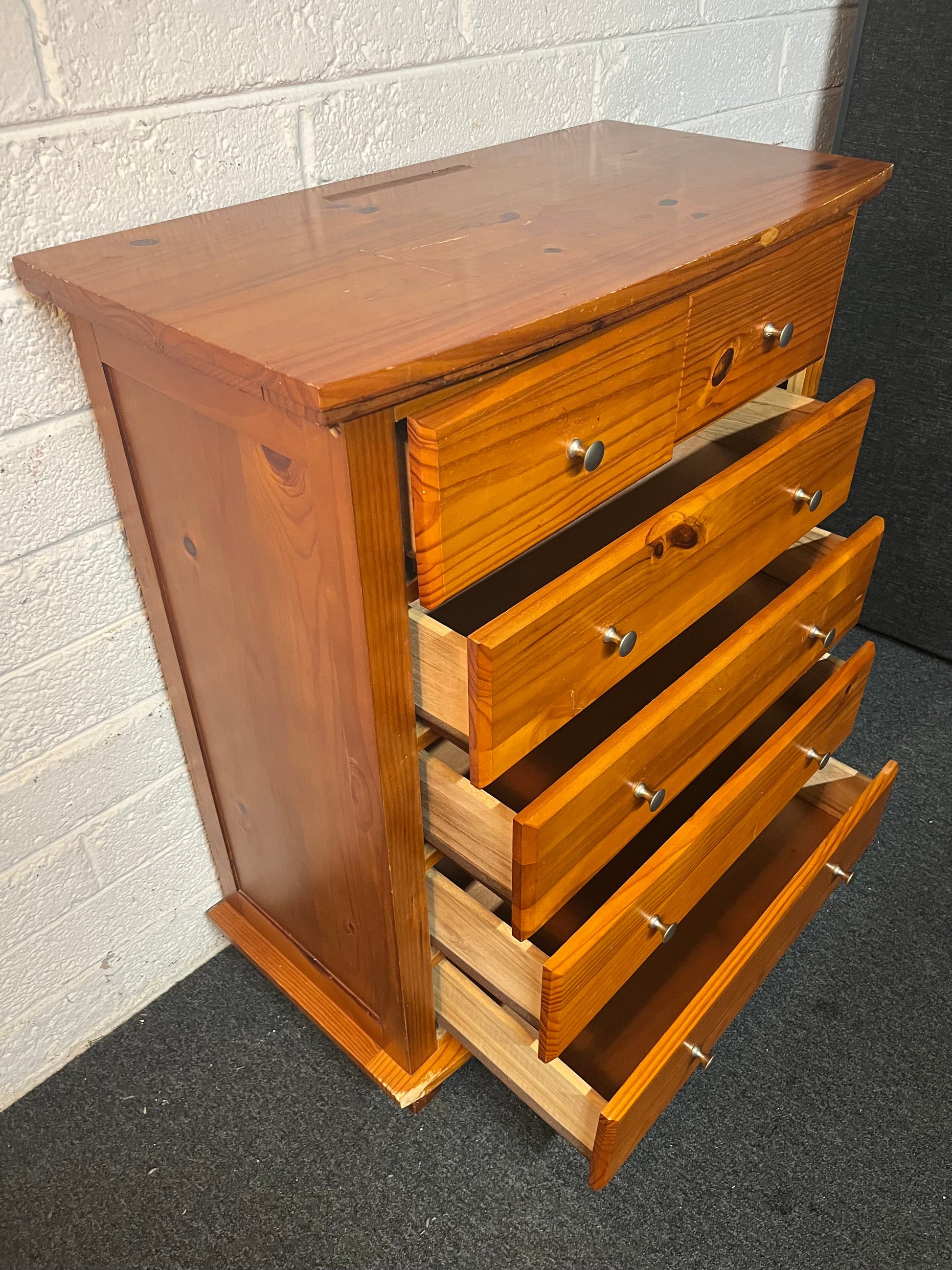 4+2 solid pine chest of drawers (H 97 x W 80 x D 42 cm ) 2225