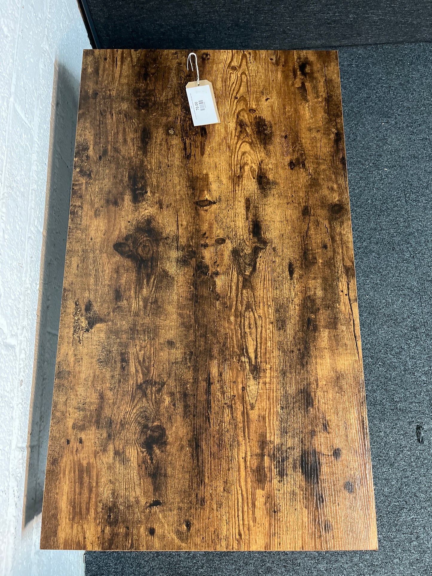 Dark wood and metal low rectangular coffee table 3225