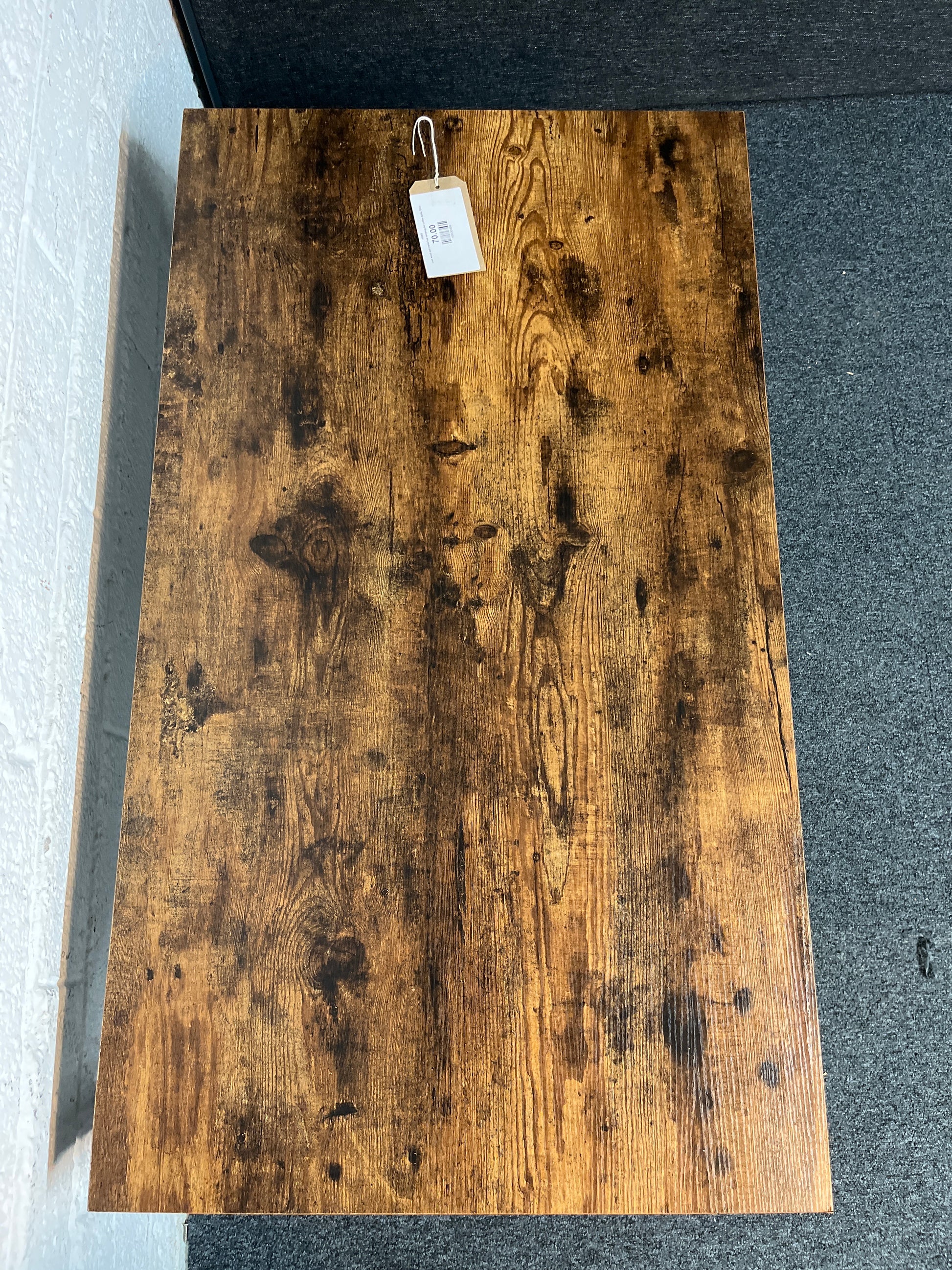 Dark wood and metal low rectangular coffee table 3225