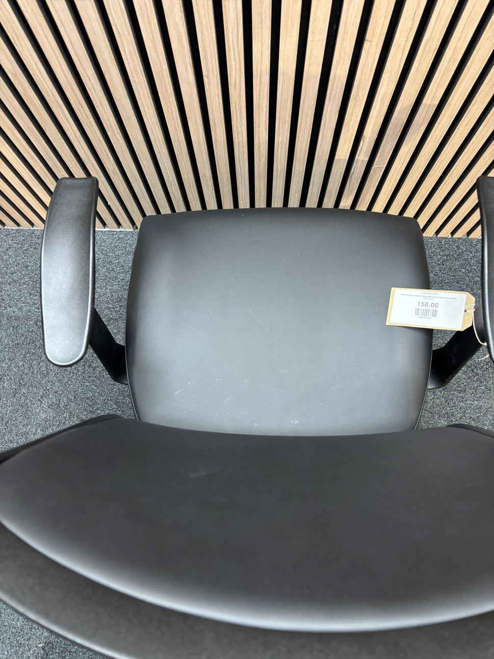NEW Solaris height adjustable black vinyl swivel chair with arms