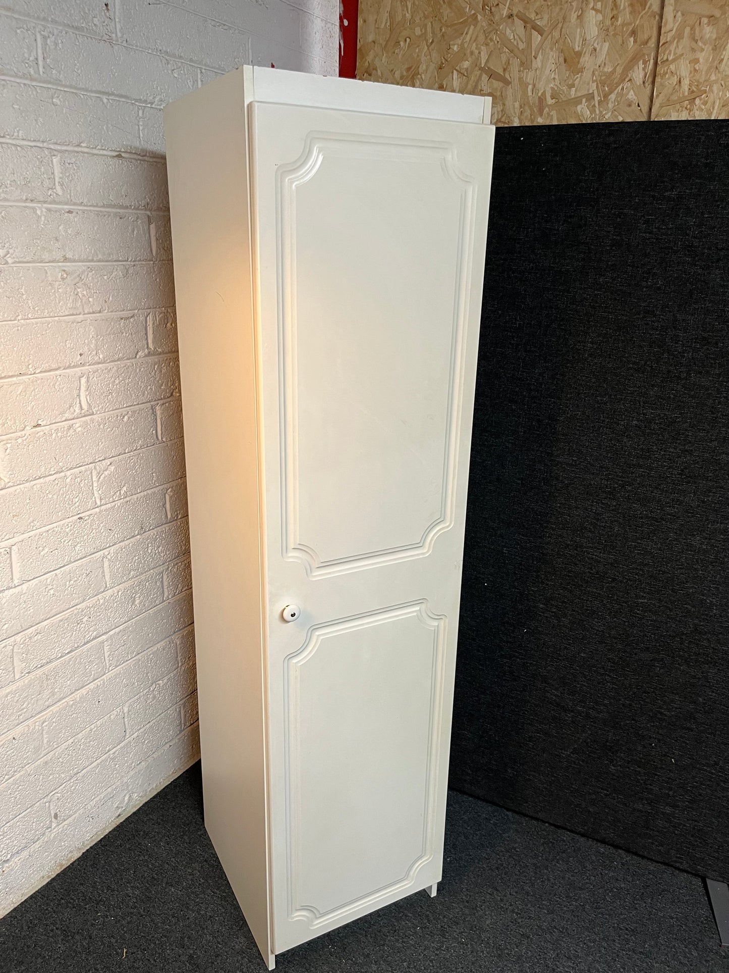 Tall single white laminate wardrobe 2225