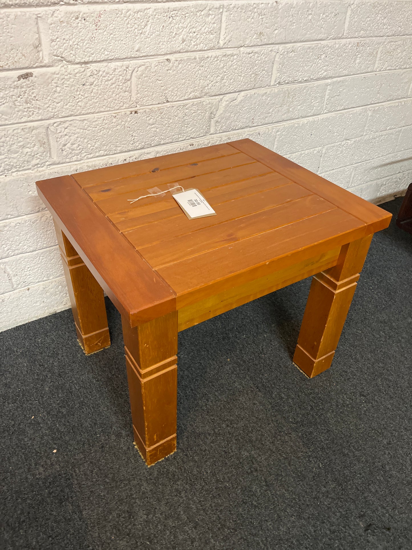 Small natural pine square lamp table (H 50 x W 50 x D 30 cm) 3225
