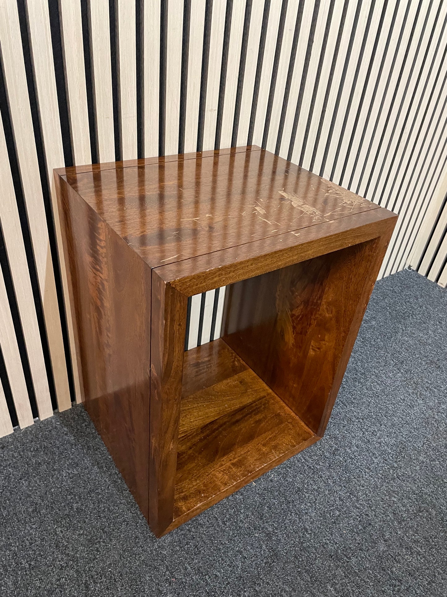 Teak box lamp table  (H 60 x W 60 x D 50 cm) 4225