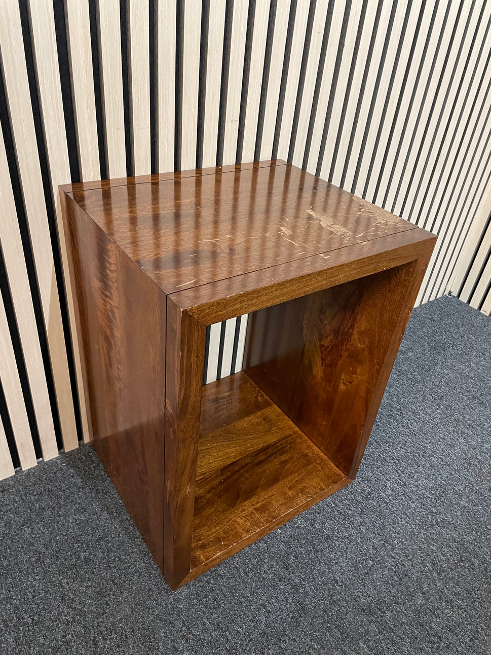 Teak box lamp table  (H 60 x W 60 x D 50 cm) 4225