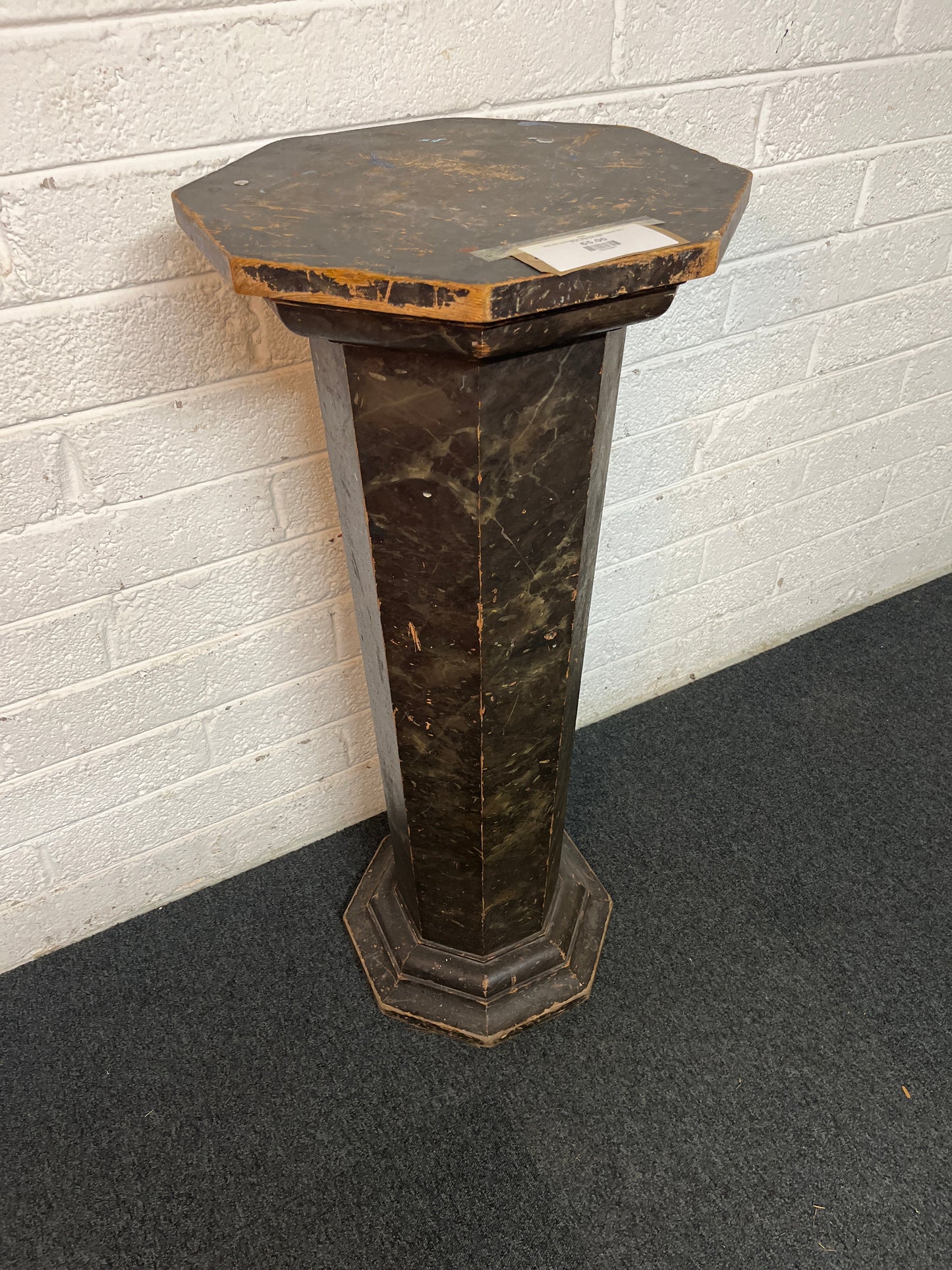 Solid dark wood stained 50p shade plant stand (H 106 x W 45 x D 45 cm) 1325