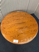 Switch Dark wood stained circular kitchen table, central column base 2425 3 image