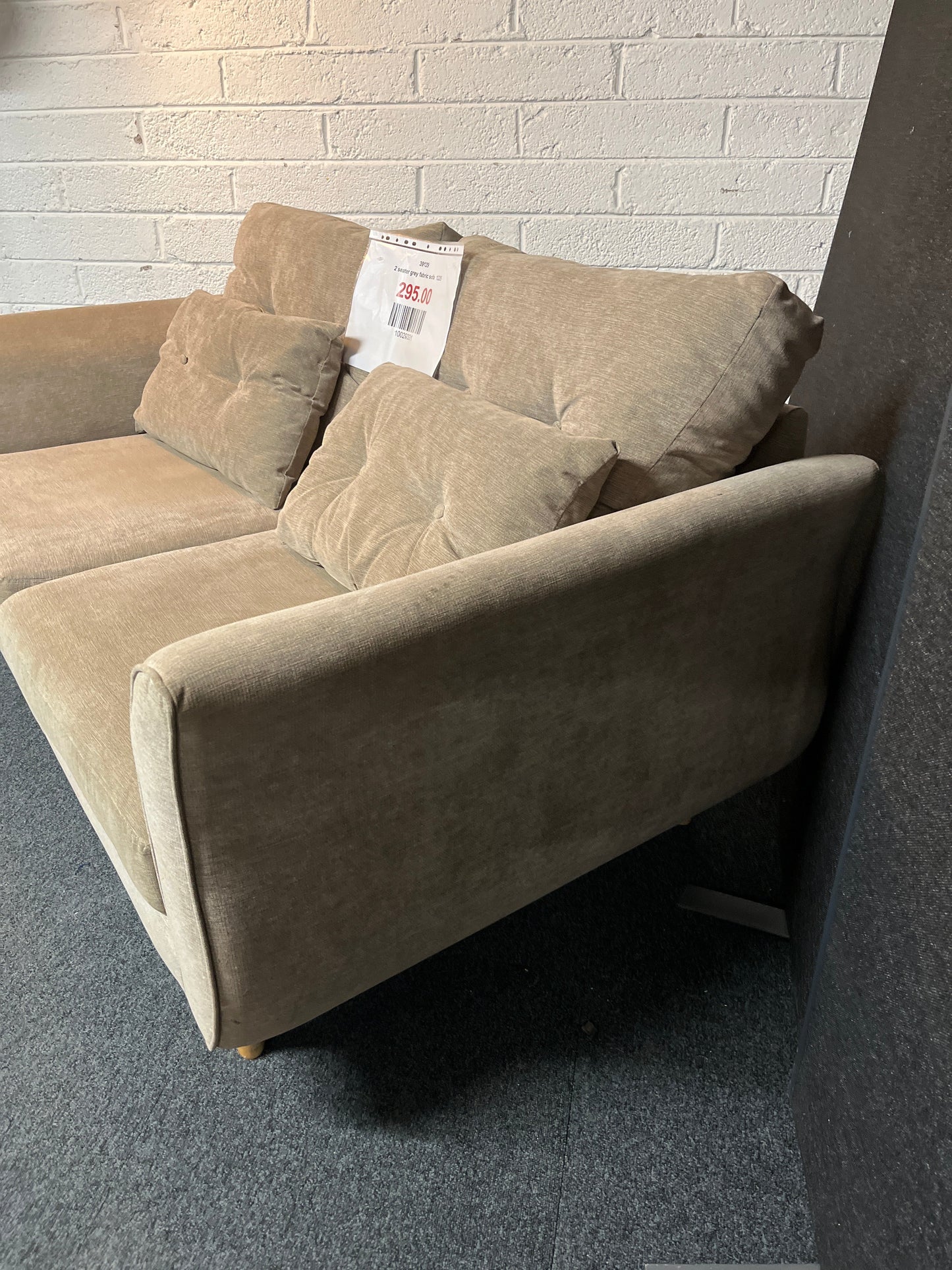 2 seater grey fabric sofa  1225