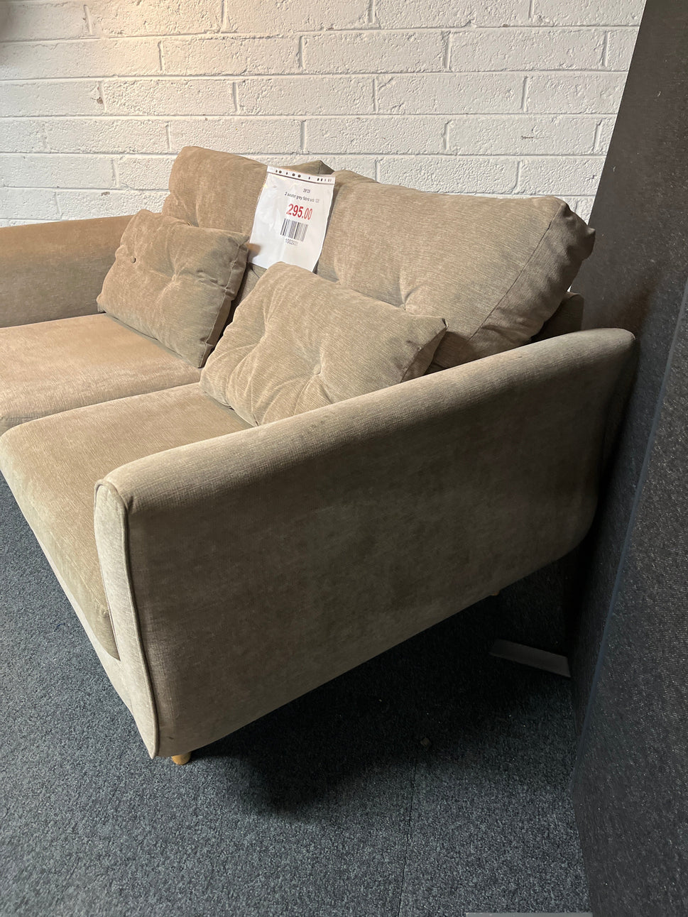 2 seater grey fabric sofa  1225