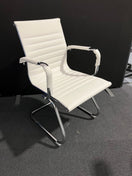 Switch Cream leather chrome framed cantilever meeting chair 2 image