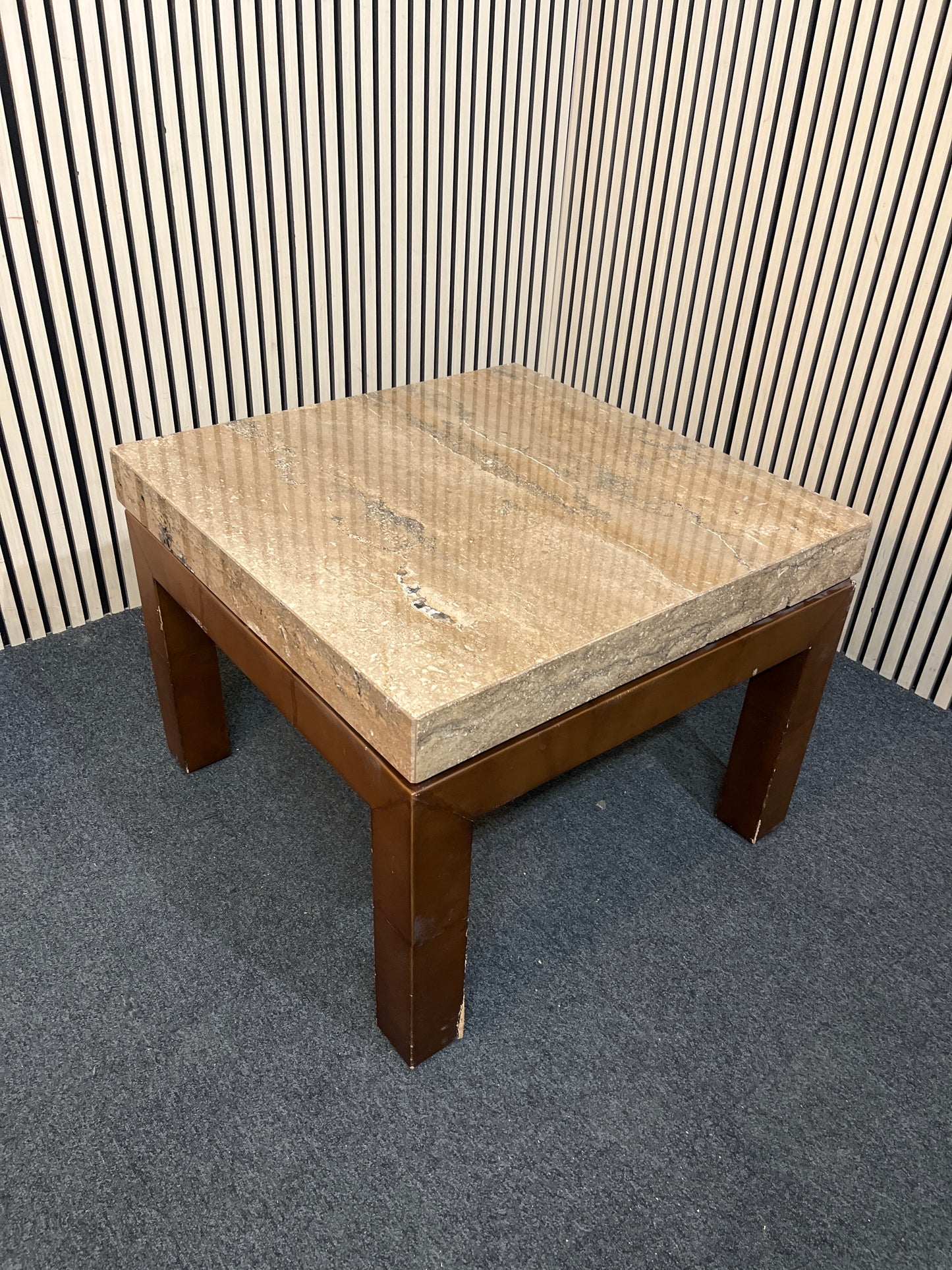 Low granite top square coffee table (H 72 x W 80 x D 68 cm)