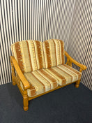 Switch 2+1+1 hardwood framed wooden suite with brown and gold mix fabric cushions  44336 3 image
