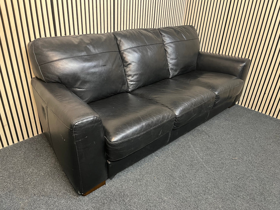 3+1 Black leather sofa suite  43745