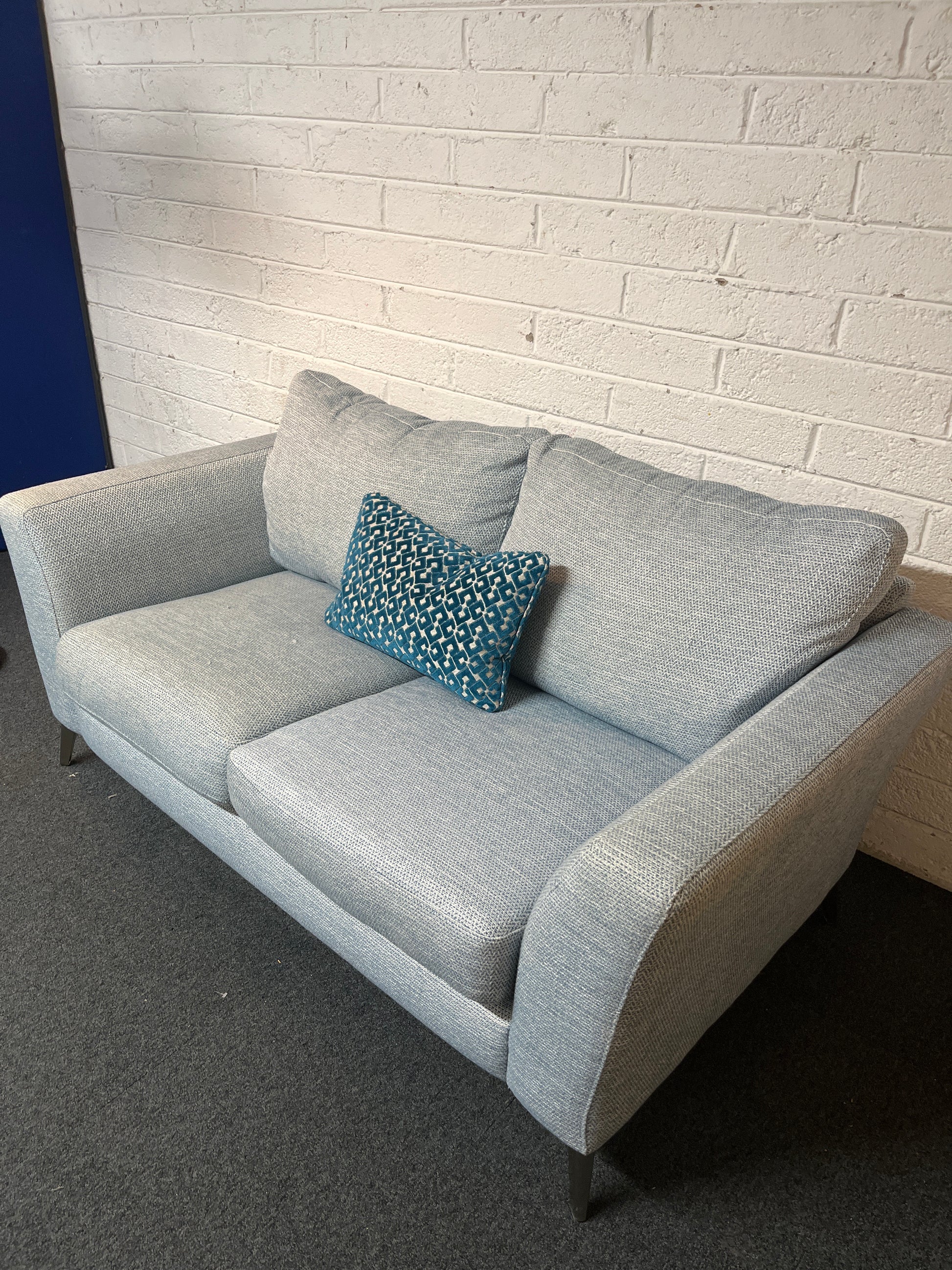 Small light blue and grey mix fabric office chair 3225