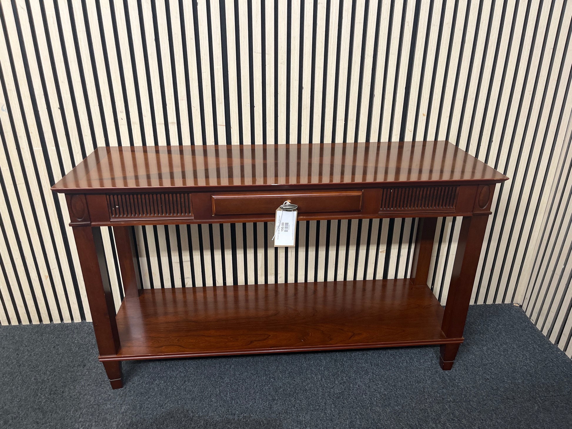 Mahogany inlaid large console table with central drawer (H 72 x W 120 x D 40 cm)  44230