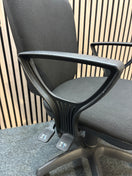 Switch Black fabric swivel chair with black plastic fixed arms and 5 star swivel base 3 image