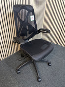 Switch Napier high mesh back operator chair with mesh seat - black with folding arms 2 image