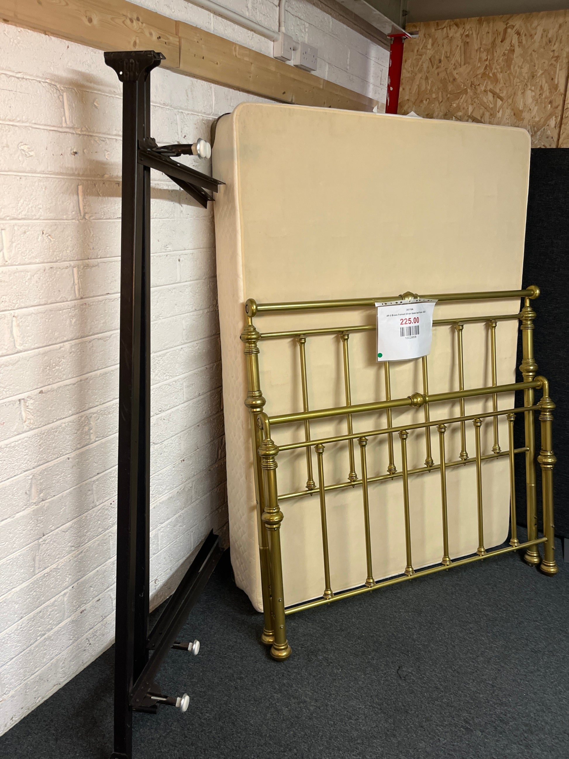 4ft 6 Brass framed divan base bed frame  2225