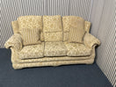 3+1+1 beige sofa with floral pattern and striped cushions.  44660