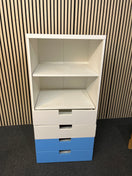 Switch White and blue laminate 3 drawer + 2 shelf unit (H 130 x W 60 x D 49 cm) 2425 2 image