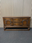 Switch Solid english oak stained 2 door 3 drawer sideboard with ornate detail (H 90 x W 165 x D 43 cm) 2425 2 image