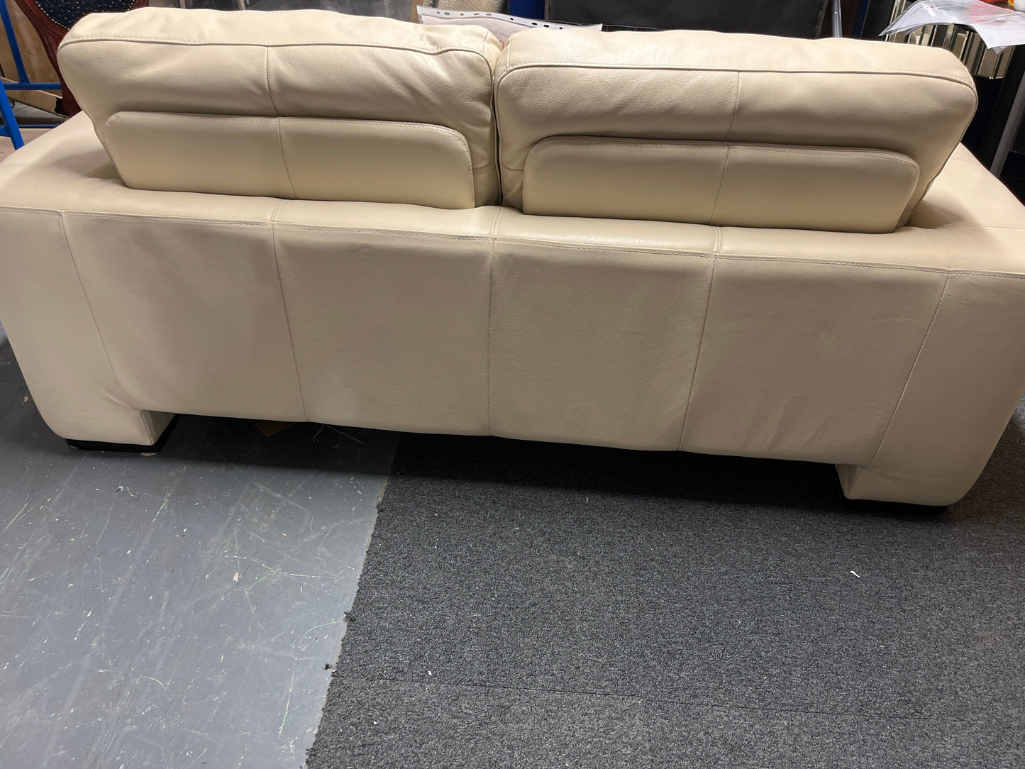 3+2 Cream leather sofa suite 3225