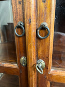 Switch Tall solid dark wood stained 2 door glass display unit with 2 no drawers (H 153 x W 670 x D 330 cm) 2425 3 image