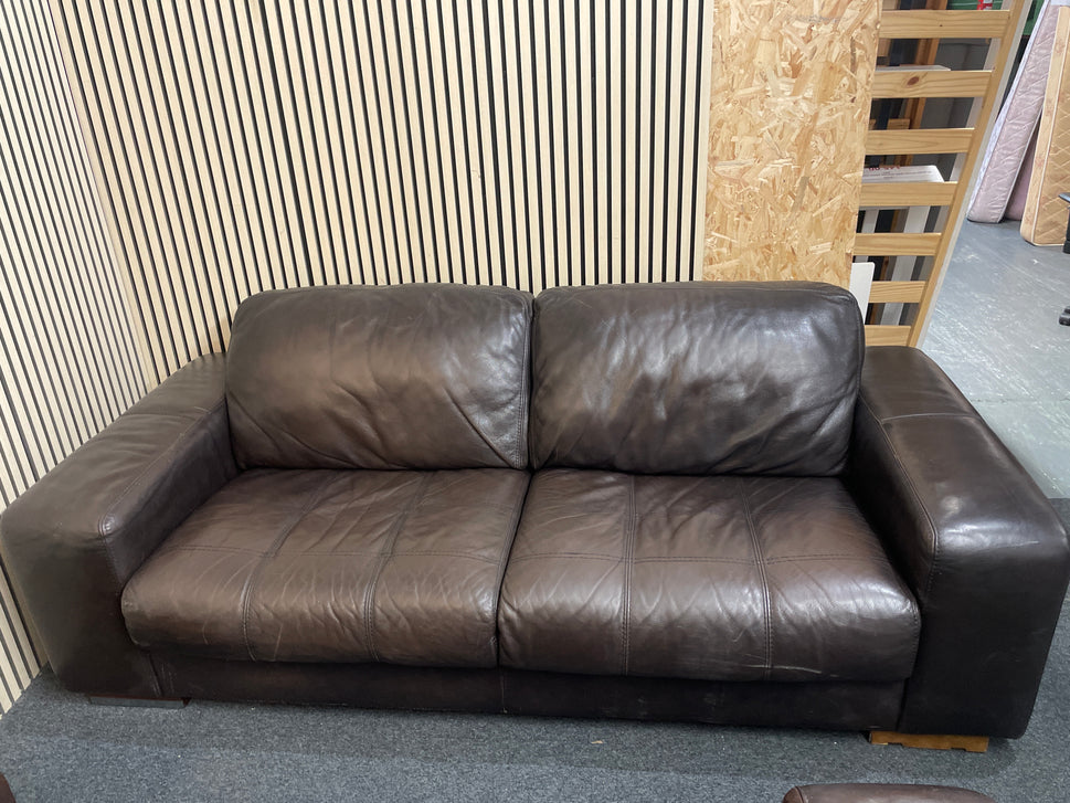 3+2 soft dark brown leather sofa suite 2425