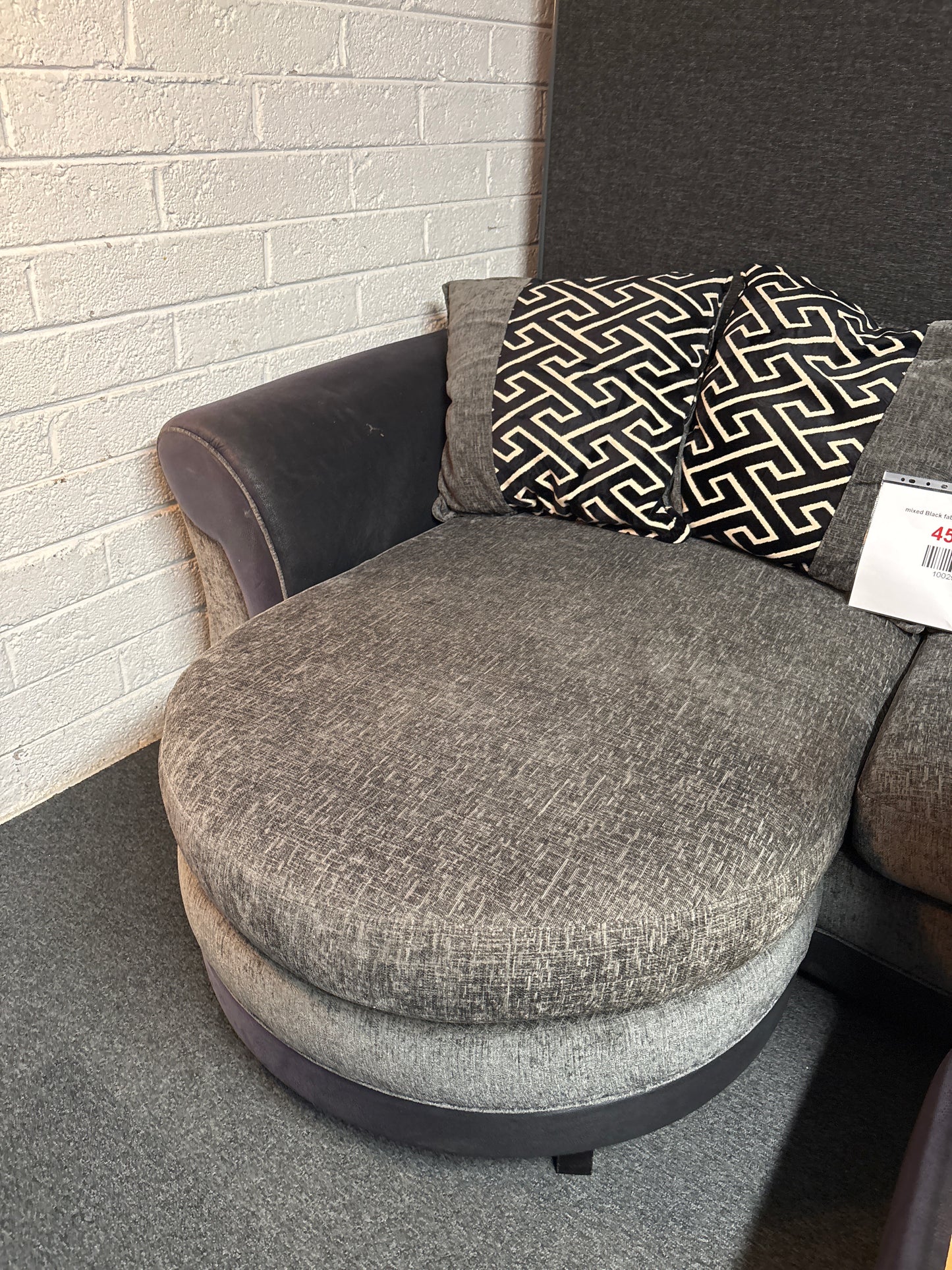 mixed Black fabric Corner sofa suite  2225
