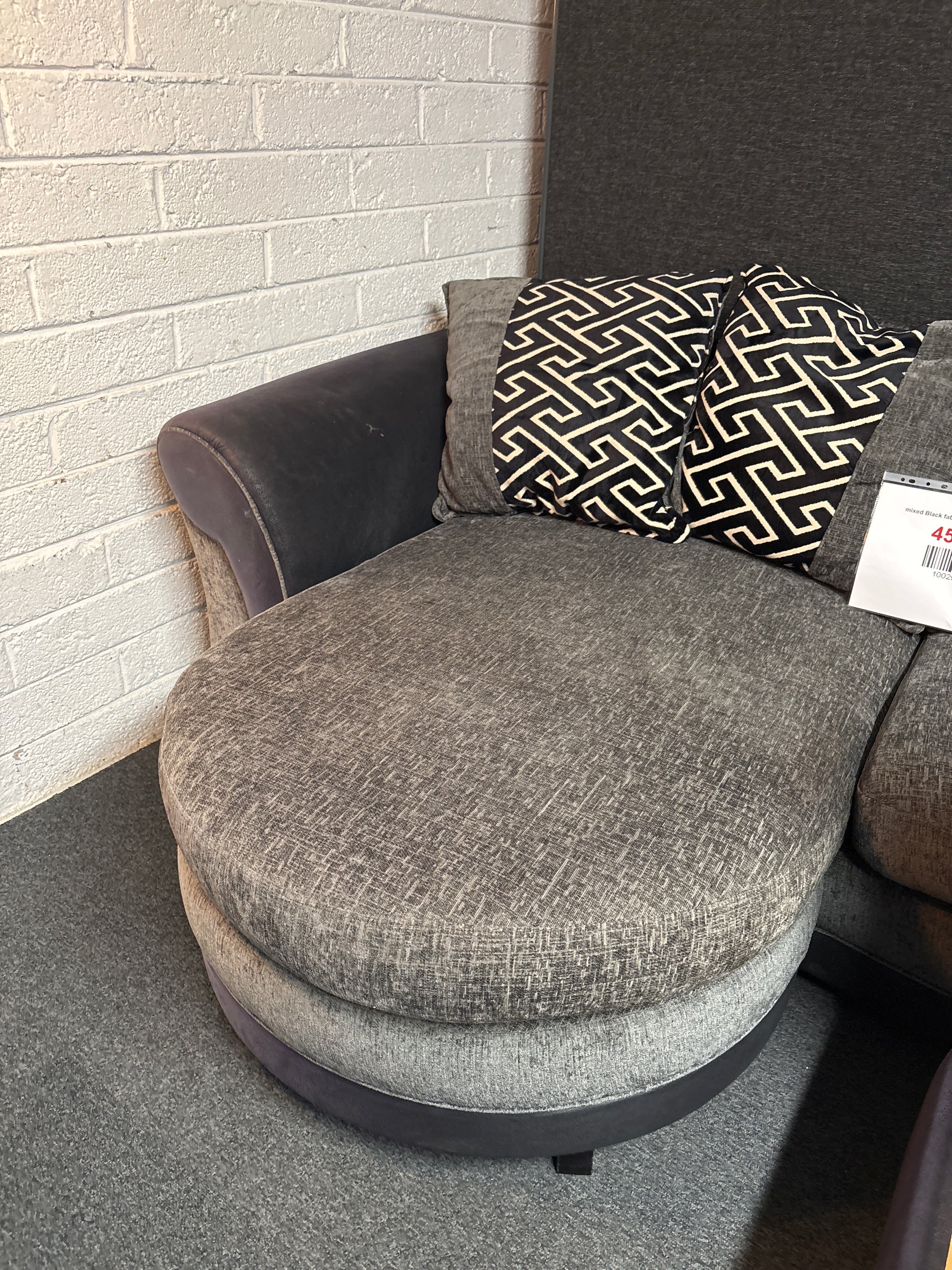 mixed Black fabric Corner sofa suite  2225