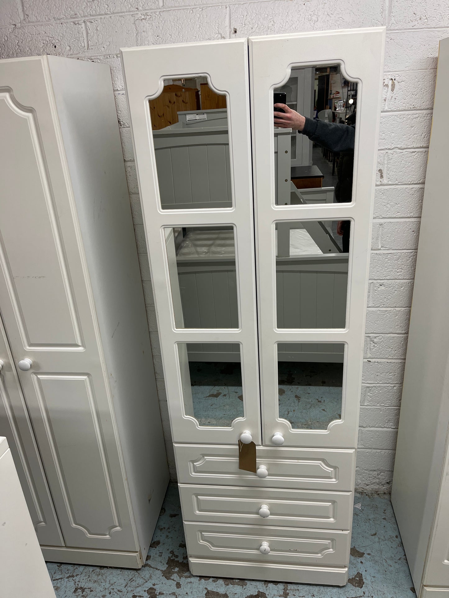 Tall 2 door mirrored 3 drawer wardrobe combo chest  2125
