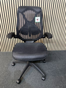 Switch Napier high mesh back operator chair with mesh seat - black with folding arms 3 image