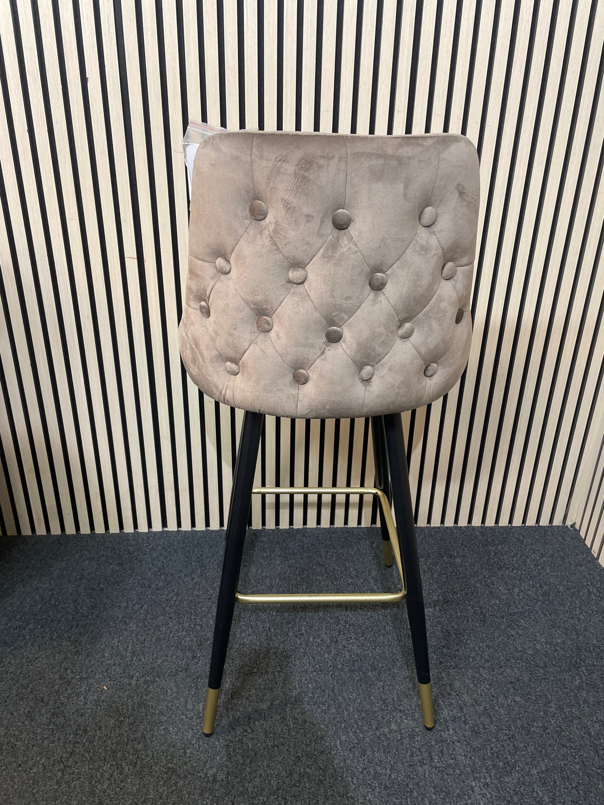 NEW Tuscany tall bar stool cw back (GREY fabric)