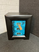 Switch Black painted large 3 drawer bedside locker with blue floral detailing on the drawers 3225 2 image