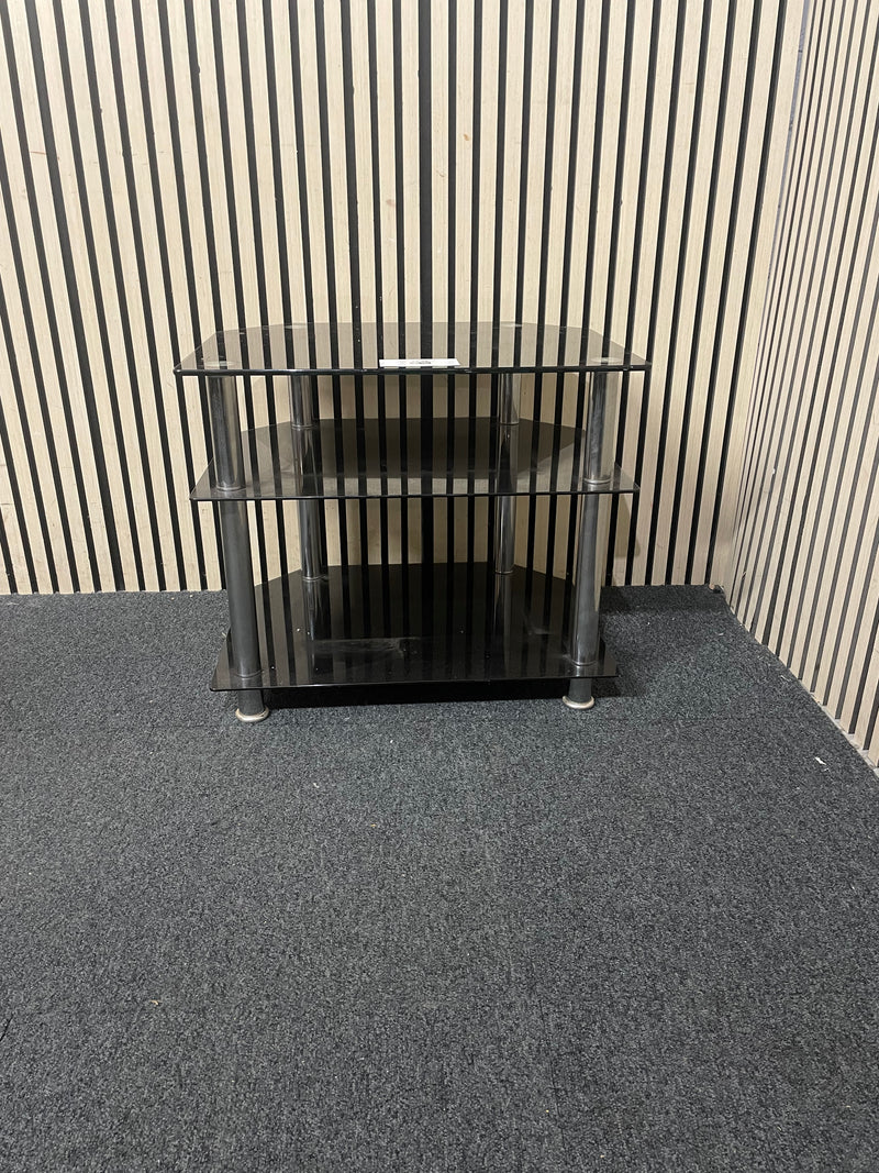 Black glass small tiered TV unit  44629