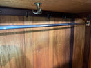 Large mahogany wardrobe with central mirror and lower storage drawer (H 203 x W 130 x D 53 cm)  44565