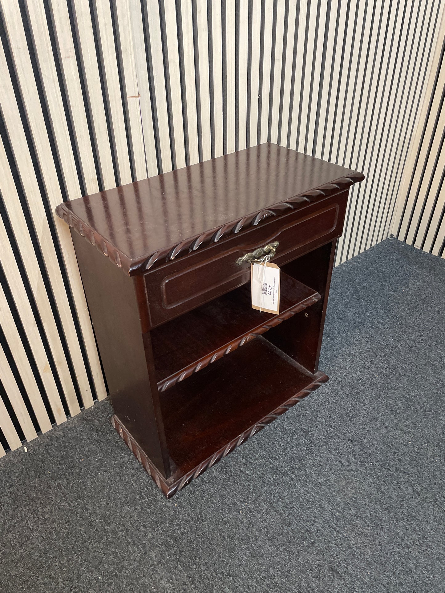 Rossmore mahogany 1 drawer bedside table 2425