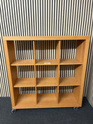 Switch Beech veneer 9 section storage unit on castors (H 135 x W 125 x D 36 cm) 3325 2 image