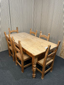 Switch Solid pine large rectangular farmhouse table with 6 no. chairs (W 180 x D 90 cm) 3126 2 image