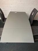 Switch Grey glass top rectangular dining table (W 160 x D 90 cm) and 4 grey leatherette metal framed dining chair 1325 3 image
