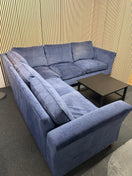 Switch Large sectional dark blue velour fabric corner suite 3325 2 image